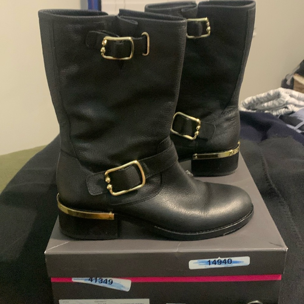 Vince Camuto black and gold boot size 9.5